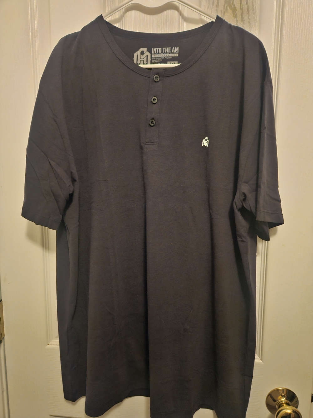 Into The AM Men's Black Short Sleeve Henley Shirt (NEW IN PACKAGE)
